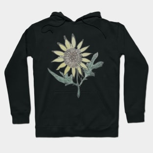 Sunflower Flower Retro Vintage 60s Drawing Hoodie